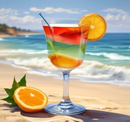 Obraz premium Summer cocktail drink.