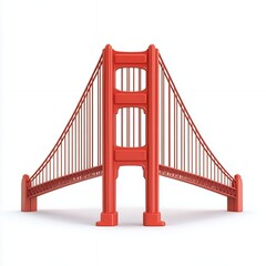Stylized 3D Model Of Golden Gate Bridge