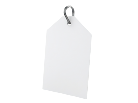 Blank White Tag with Metal Ring: Perfect for Product Labeling, Branding, and Price Tagging