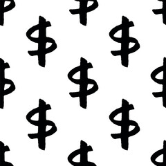 Seamless pattern with dollar currency symbol for decorative print, wrapping paper, greeting cards, wallpaper and fabric
