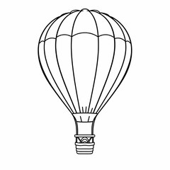 Obraz premium Hot Air Balloon Line Drawing Vintage Style Black and White Sketch