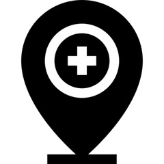 Minimalist location glyph icon in a monochrome vector style. This simple design symbolizes navigation, GPS, mapping, and geolocation, making it ideal for travel, logistics, and UI/UX design.

