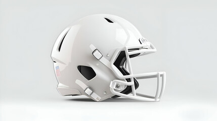 White Football Helmet on White Background