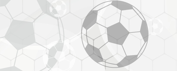 Fototapeta premium Football or soccer background with big ball in gray colors. vector illustration of football