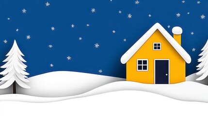 Fototapeta premium Winter Wonderland Paper Cut Scene