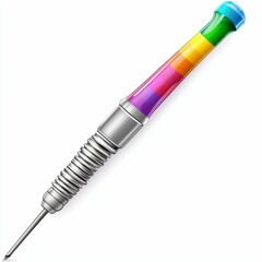 Naklejka premium Colorful Syringe with Rainbow Handle for Healthcare and Medical Applications in Creative Visuals and Illustrations