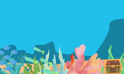 vector illustration of an underwater world