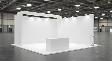 White stage on the exhibition