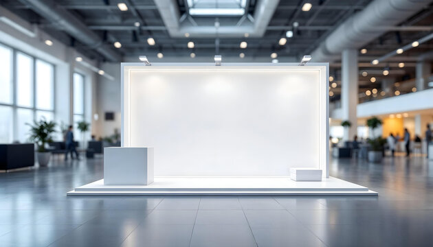 White stage on the exhibition