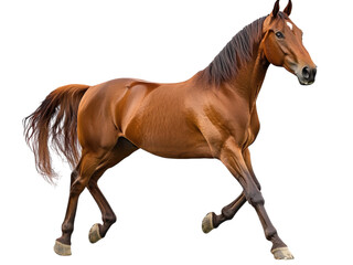 Obraz premium Majestic Chestnut Horse in Motion: A Stunning Portrait of Equine Elegance and Grace