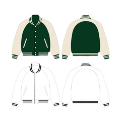 varsity jacket vector illustration mockup can be changed color