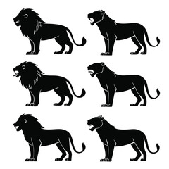 Lion Silhouette Set
