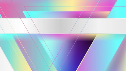 Holographic triangles geometric abstract tech background