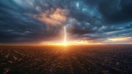 The abstract storm brings a dramatic light show. Dark clouds and rain add to the intense scene.