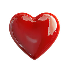 Fototapeta premium Shiny Red Heart Symbol of Love Romance Passion