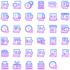 Set of Bills and payment icons	
