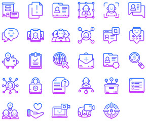 Set of Business Communication icons	
