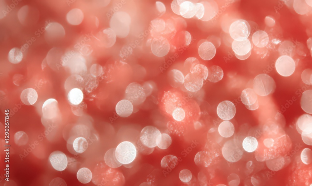 Poster abstract coral bokeh background with soft blurred circles