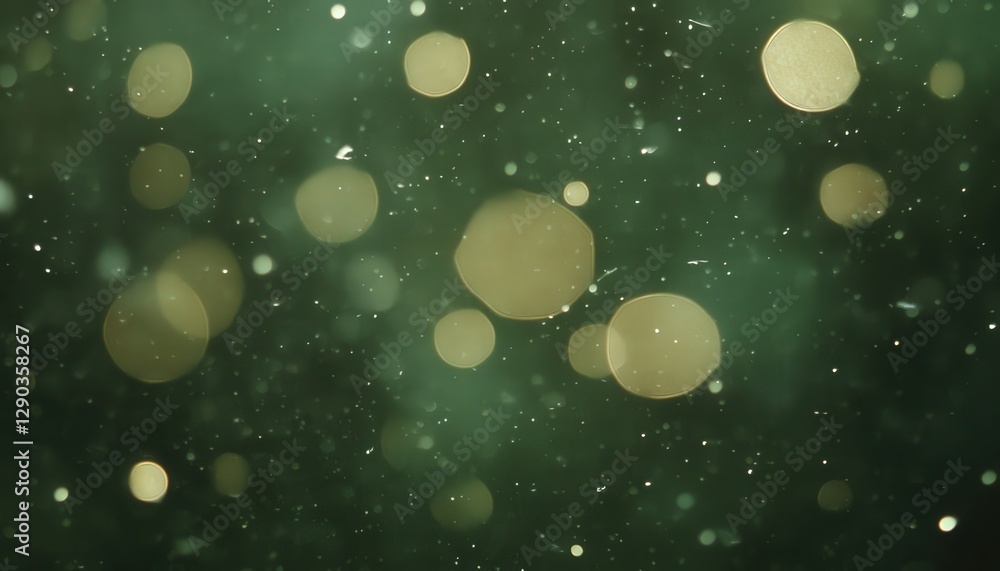 Poster abstract green and gold bokeh background with soft lights