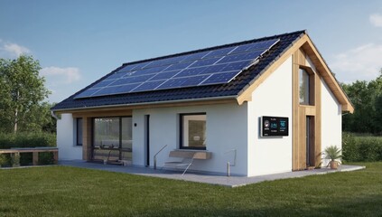 Modern Eco-Friendly Home with Solar Panels