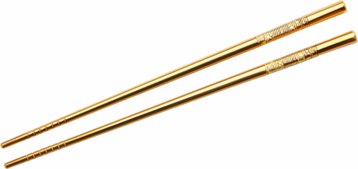 Elegant Gold Metal Chopsticks Luxury Tableware Asian Cuisine Dining Utensils Close up