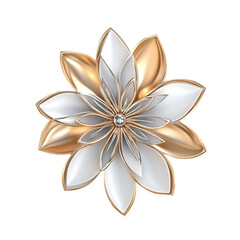 Elegant Gold and White Metallic Flower Design