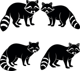 Stylish Raccoon Silhouette Icon Perfect for Branding & Prints.