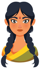 Traditional Indian Woman Illustration