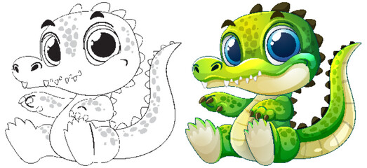 Adorable Baby Crocodile Illustration