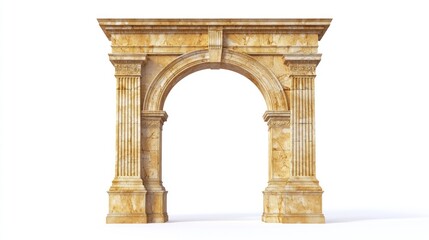 Obraz premium Classic Stone Archway, White Background