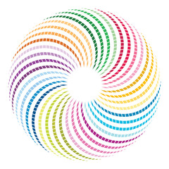 The abstract vibrant spiral of colorful geometric patterns.