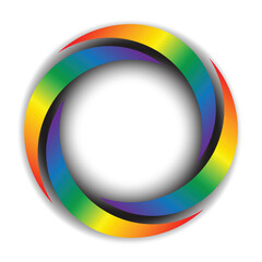 The abstract Pride color circular logo design.