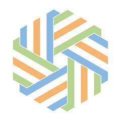 The abstract color hexagonal pattern on white background.