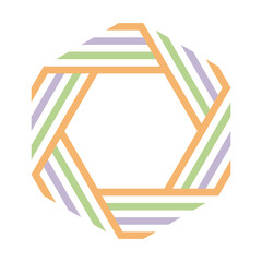 The abstract color hexagonal pattern on white background.