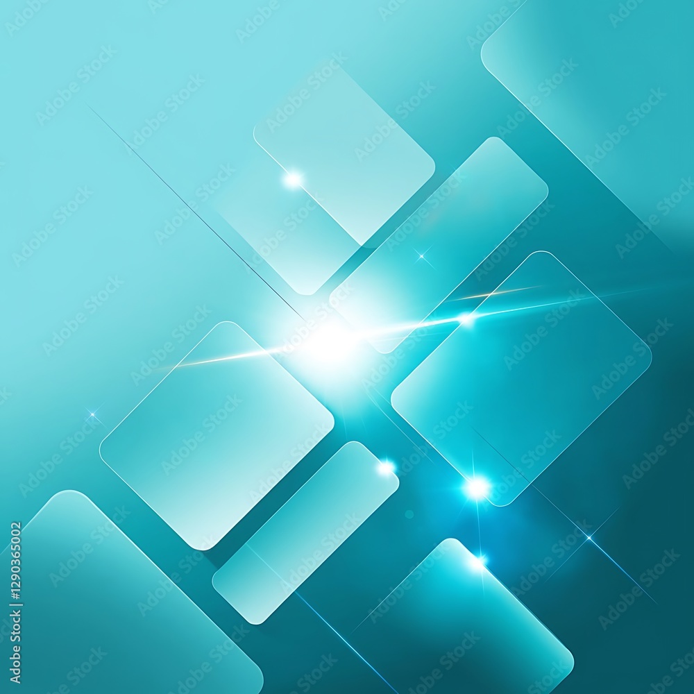 Poster professional abstract shape concept background with a soft turquoise gradient effec background. ai g