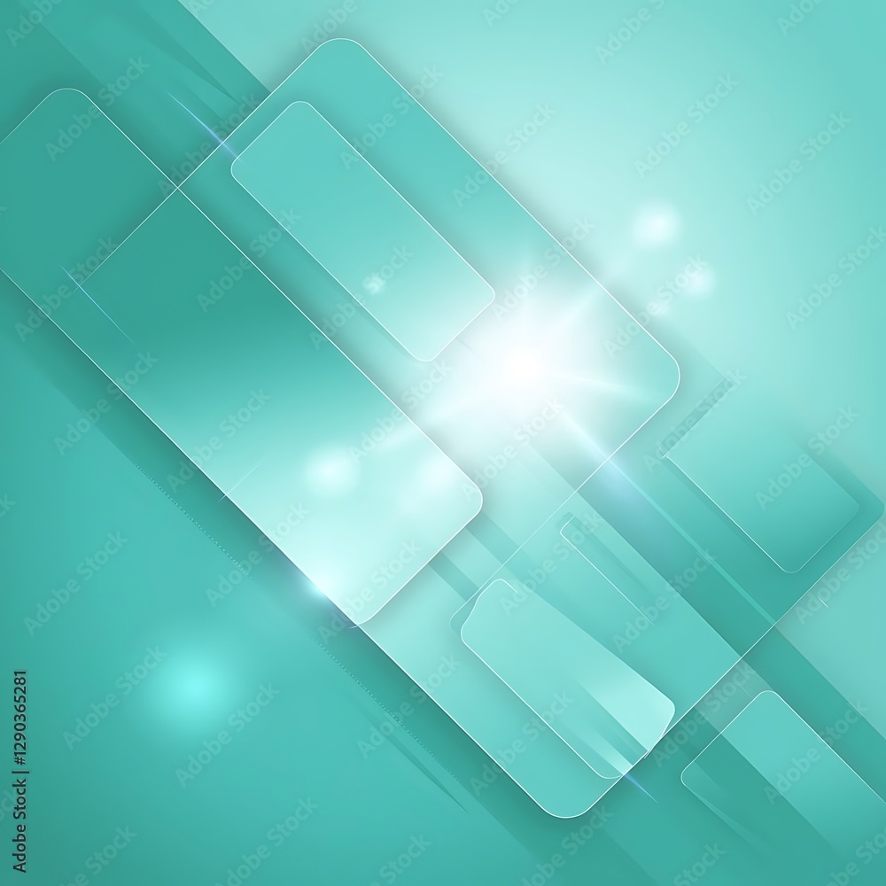 Poster professional abstract shape concept background with a soft turquoise gradient effec background. ai g