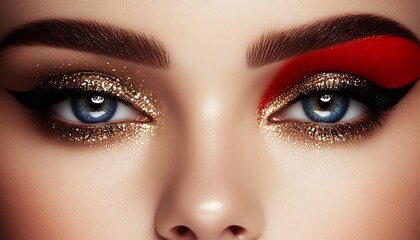 Bold Eyeshadow Makeup Closeup