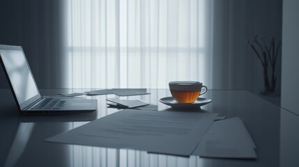 Retirement financial stress in a serene office. Featuring anxiety and contemplation