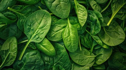 Obraz premium Fresh Green Spinach Leaves