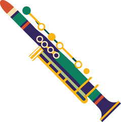Clarinet flat web icon. Clarinet logo design. Woodwind instrument clarinet sign silhouette solid black icon vector design. Musical instruments concept