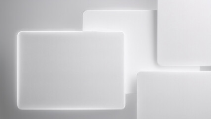 Luminous Squares: Layered White Forms in Minimalist Design