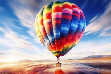Obraz premium Motion blur photography of a hot air balloon aircraft vehicle motion.