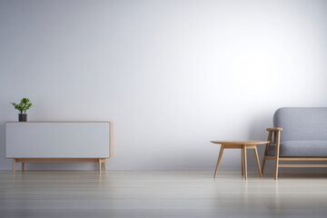 Modern interior design featuring minimalist furniture in a serene living space