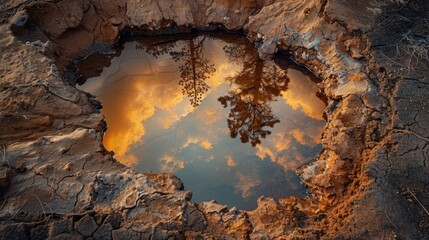 Puddles: Rainwater pools that gather on the ground, reflecting the sky and nearby objects, adding a touch of natural beauty to the surroundings.
