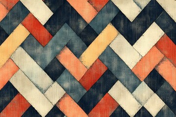 Fototapeta premium Complementary Toned Symmetrical Gradient Blend with Subtle Basketweave Pattern long title Complementary toned abstract geometric pattern with a