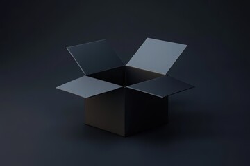 Mysterious Black Void: Empty Box Centered on Dark Background, Minimalist Design Element, Perfect for Abstract Concepts, Branding Projects, Modern Presentations, Website Design, Graphic Design         