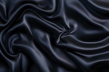 Luxurious Black Satin Fabric: Elegant Draped Background Texture. Perfect for invitations, websites, fashion designs, and sophisticated branding projects. Showcase your products with this rich, smooth,