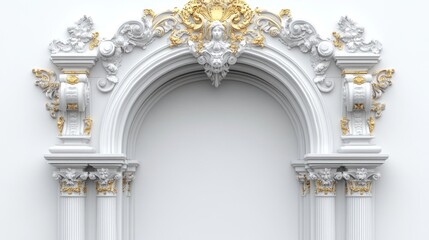 Ornate White Archway on Wall
