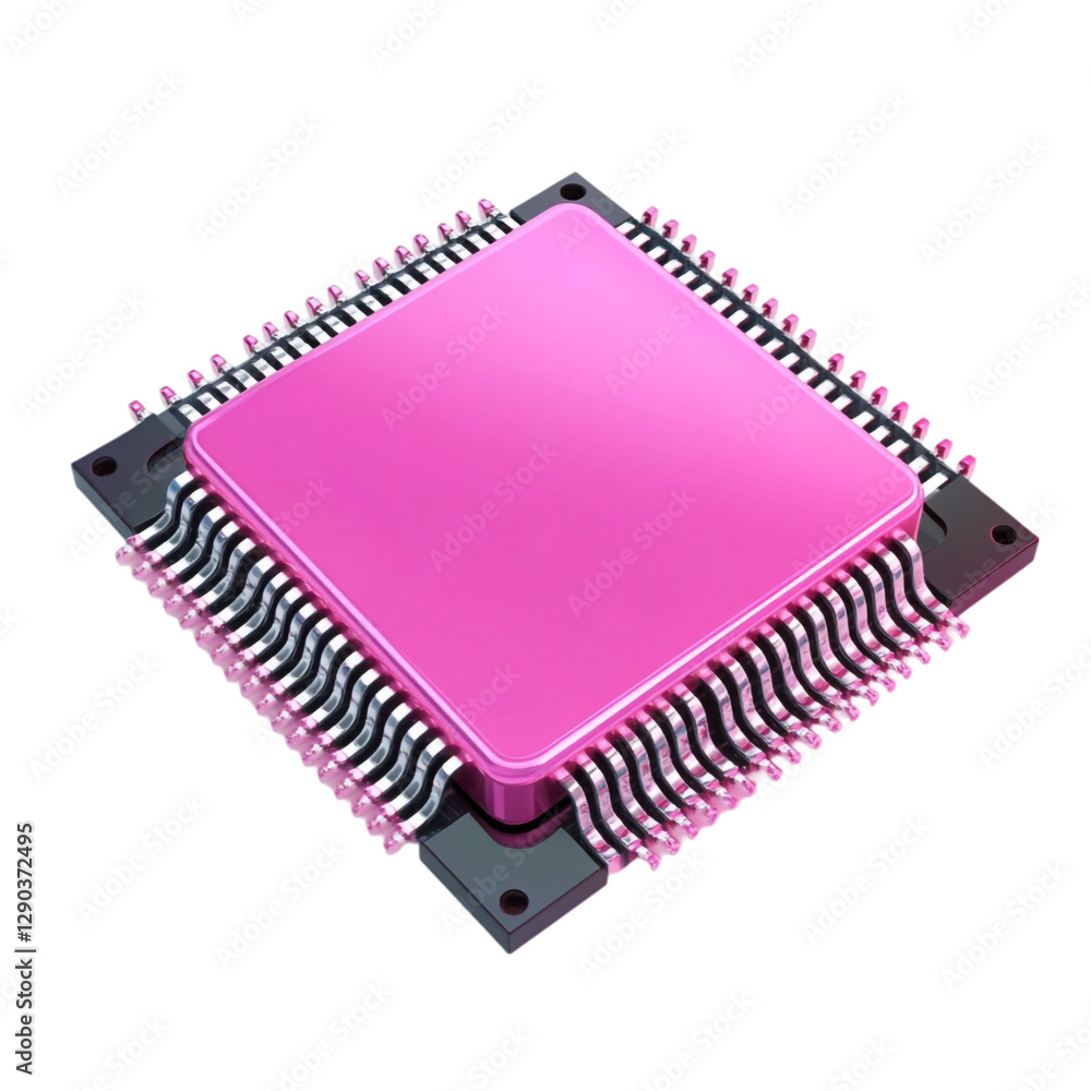 Poster pink microchip technology computer chip circuit board