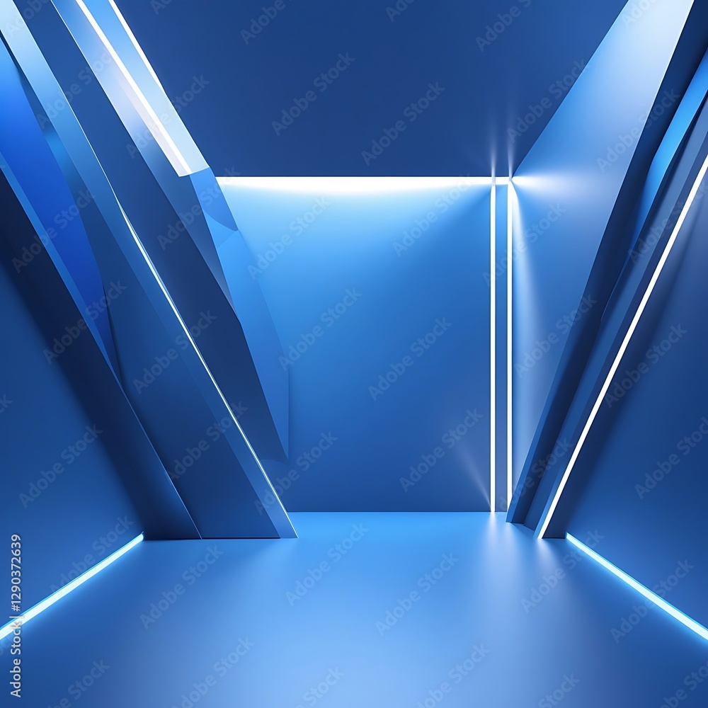 Poster abstract background with a modern blue gradient, blue shape spark pattern background. ai generated